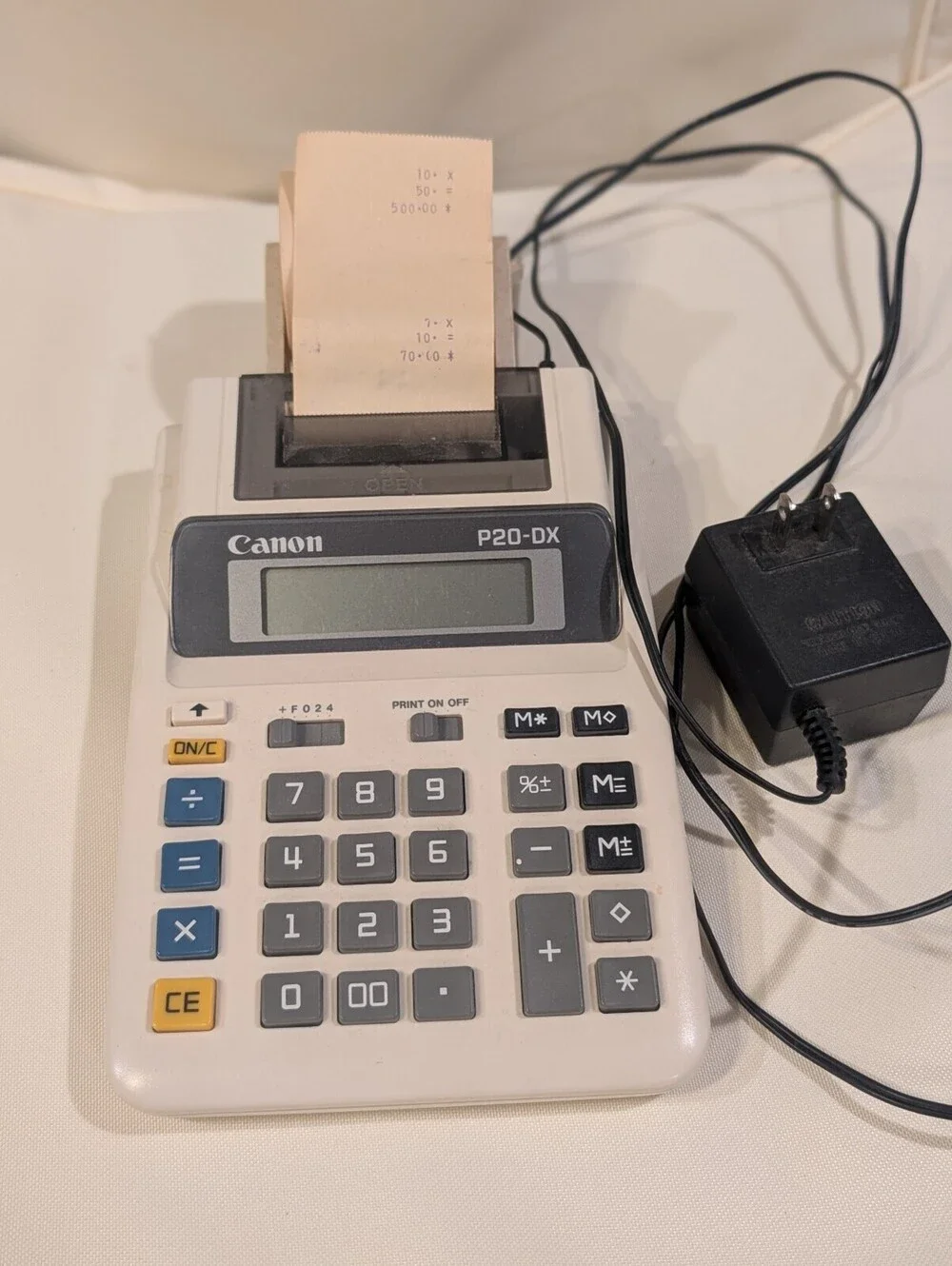 Vintage Canon P20-DX II electronic printing calculator / adding machine